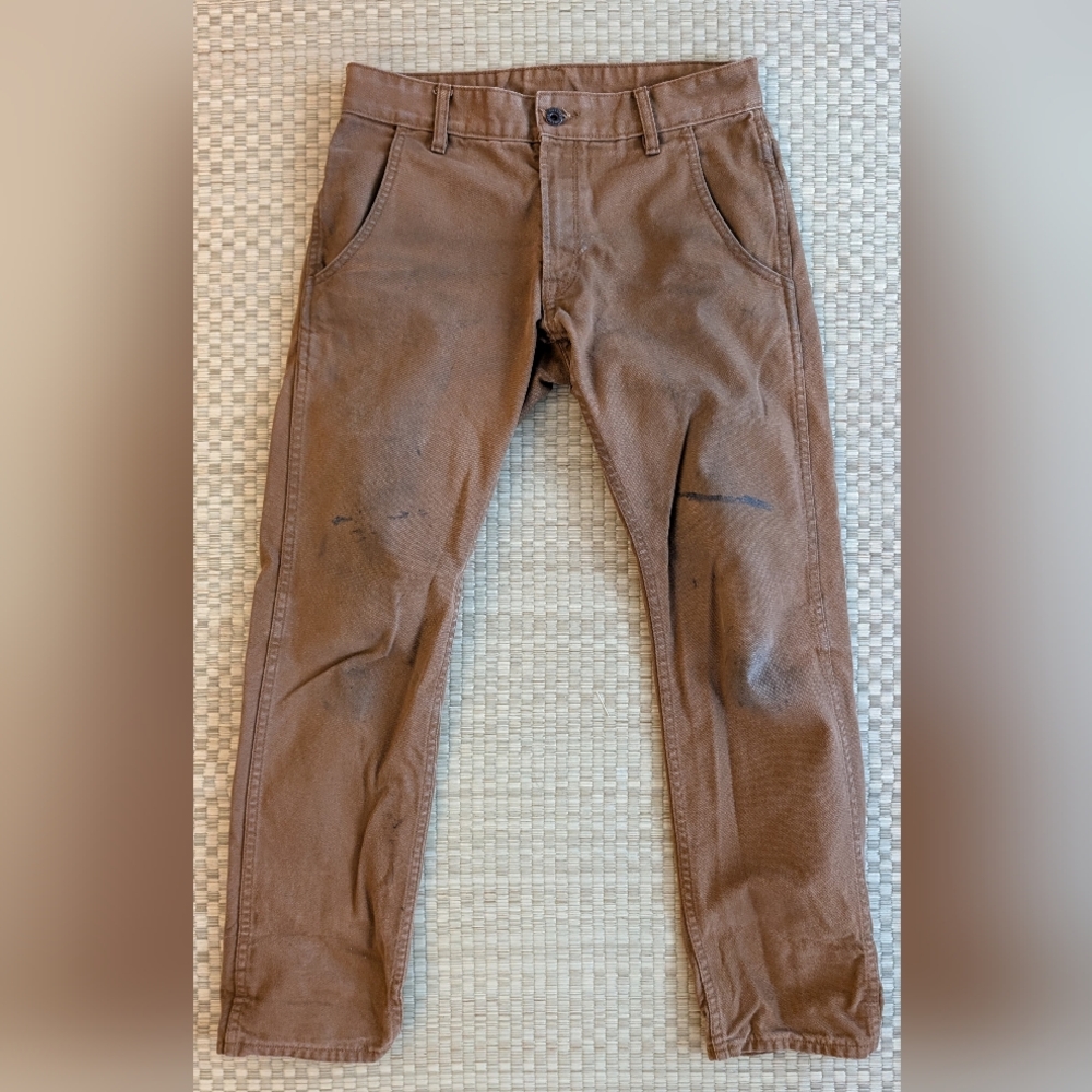THREASHED Railcar Fine Goods Monrovia Duck Canvas Work Pants Men's Size 29 x 30